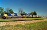 CSX 8472 leads 3 other SD40-2's and a U boat down track 1 towards West Hamlet